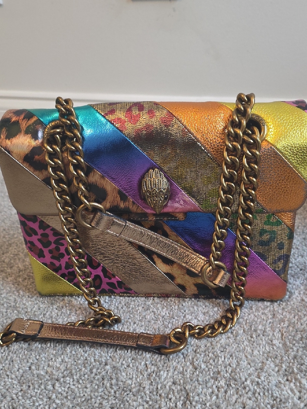 Kurt Geiger Colorful Patchwork Chain Crossbody